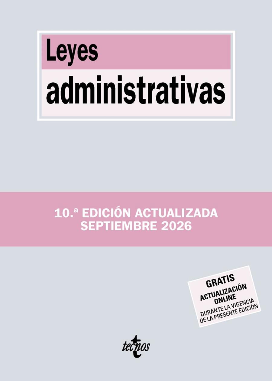 LEYES ADMINISTRATIVAS (ED. SEPTIEMBRE 2026) | 9788430994519 | EDITORIAL TECNOS