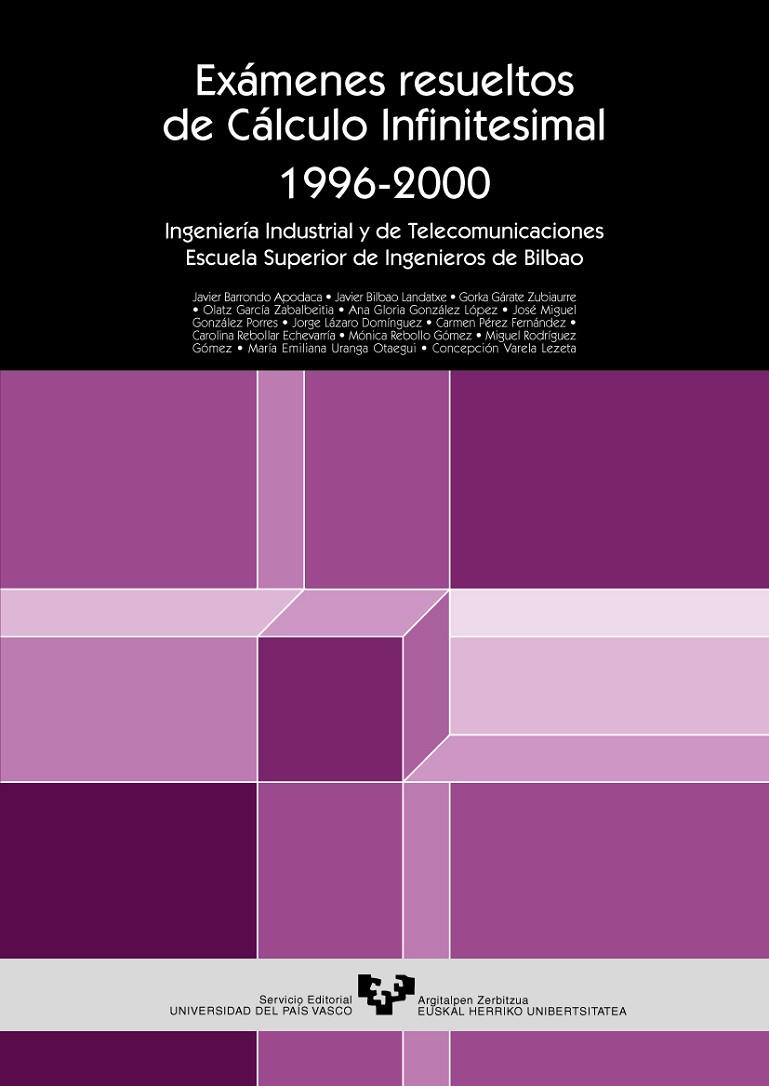 EXÁMENES RESUELTOS DE CÁLCULO INFINITESIMAL 1996-2000. INGENIERÍA INDUSTRIAL Y DE TELECOMUNICACIONES | 9788483733769 | VARIOS AUTORES