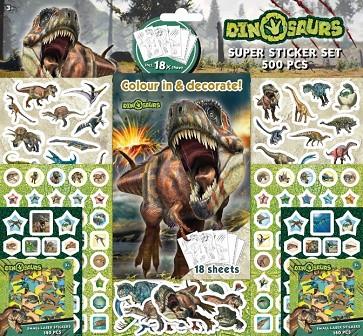 DINOSAURIOS - SUPER SET DE 500 PEGATINAS | 8595593820828