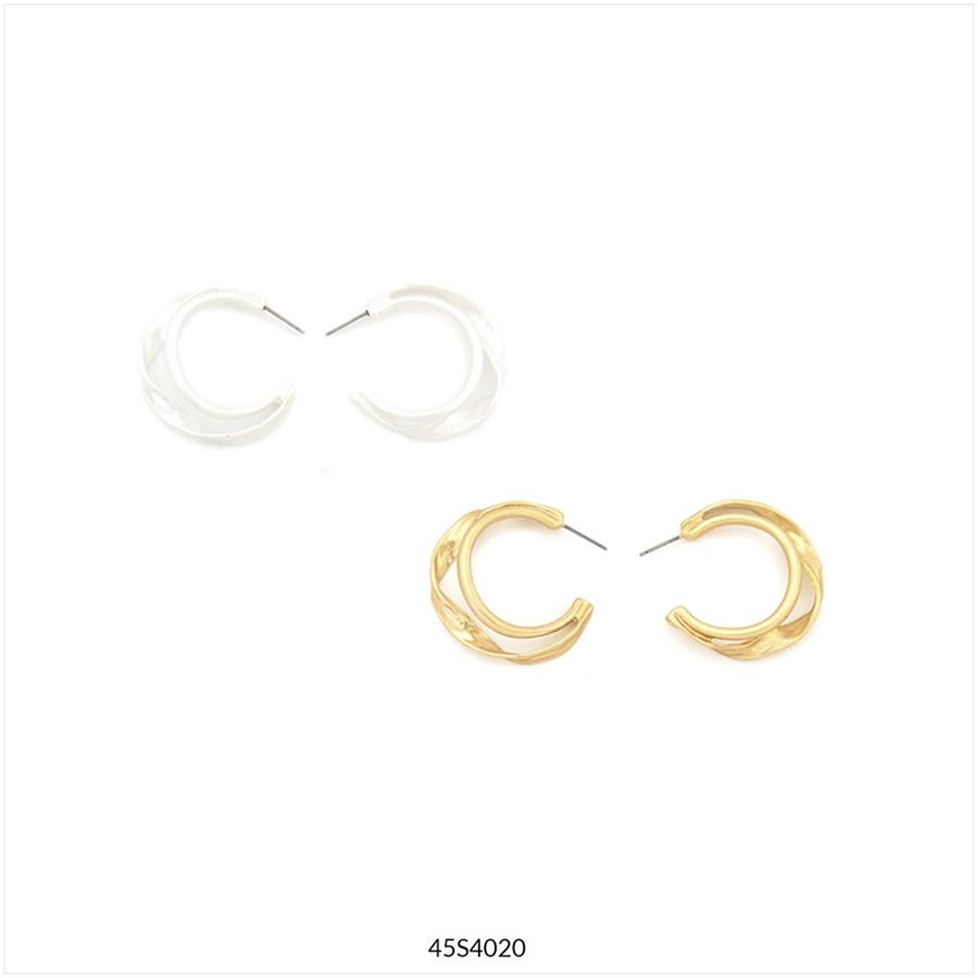 ARRECADES ARO DOBLES PLATEJADES O DAURADES | 45s4020