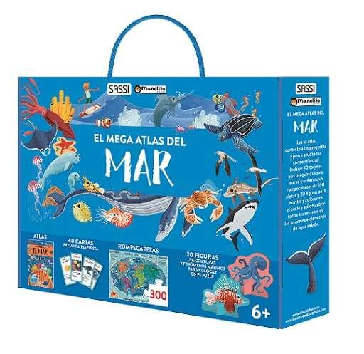 MEGA ATLAS DEL MAR (LIBRO + PUZLE + 40 TARGETAS + MODELO 3D) | 9788410443518