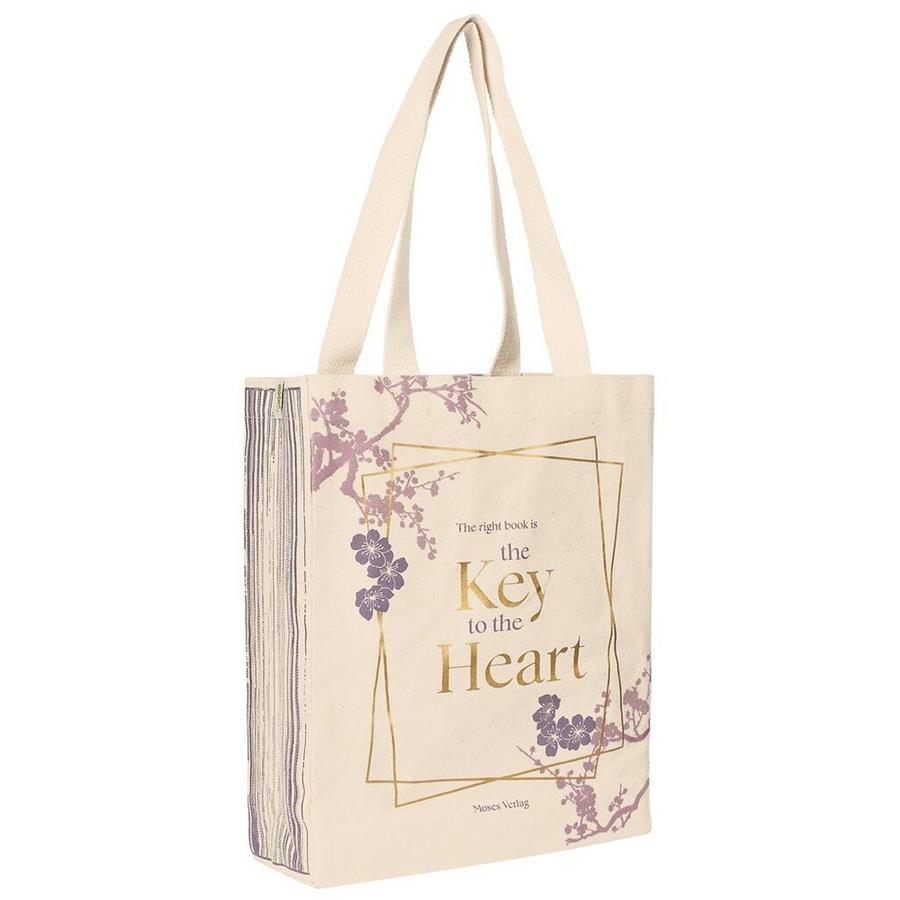 BOSSA COMPRA TOTE BAG LILA FLORS I LLIBRE | 4033477835994