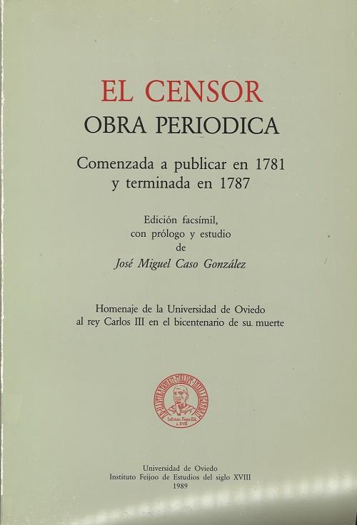 CENSOR, OBRA PERIÓDICA, EL | 9788460070696 | CASO GONZÁLEZ, JOSÉ MIGUEL