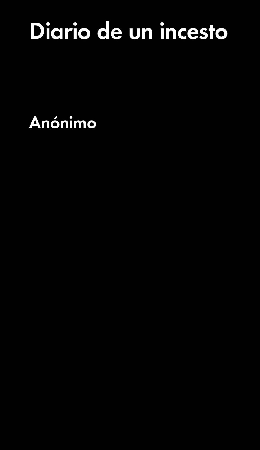 DIARIO DE UN INCESTO | 9788416665914 | ANONIMO