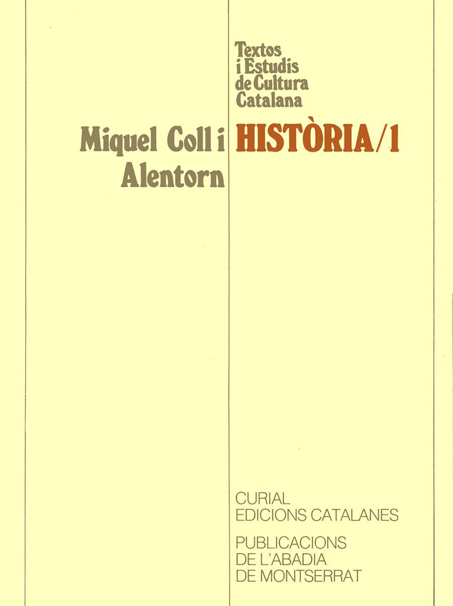 HISTÒRIA I | 9788478262991 | COLL I ALENTORN, MIQUEL