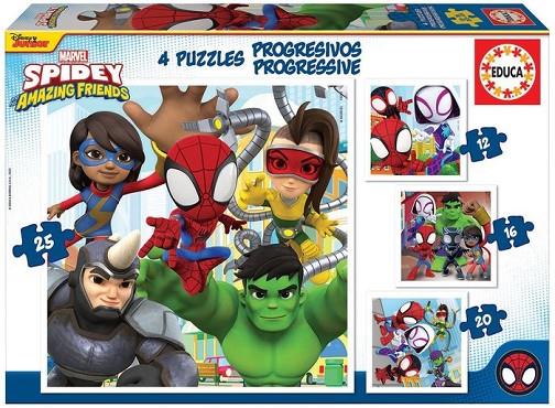 PUZZLE PROGRESSIU SPIDEY & HIS AMAZING FRIENDS (4 PUZZLES) | 8412668192959