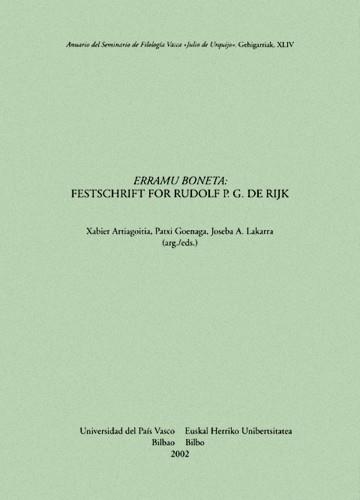 ERRAMU BONETA. FESTSCHRIFT FOR RUDOLF P. G. DE RIJK | 9788483734063