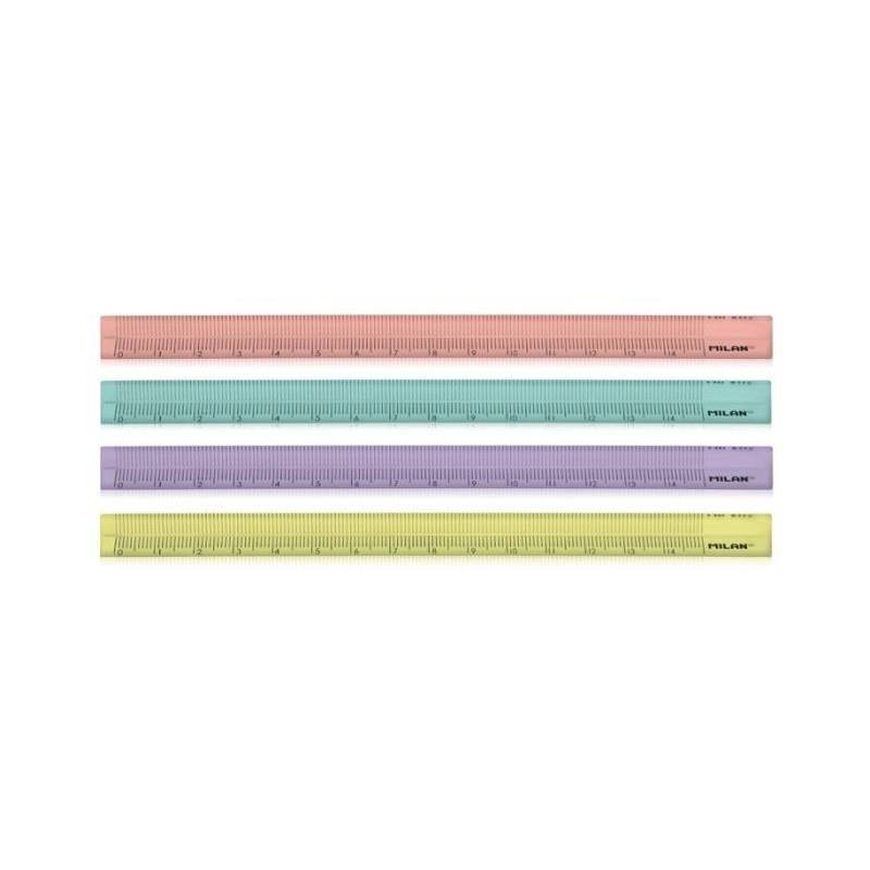 REGLA 15 CM TRIANGULAR MILAN COLORD PASTEL | 8411574093015