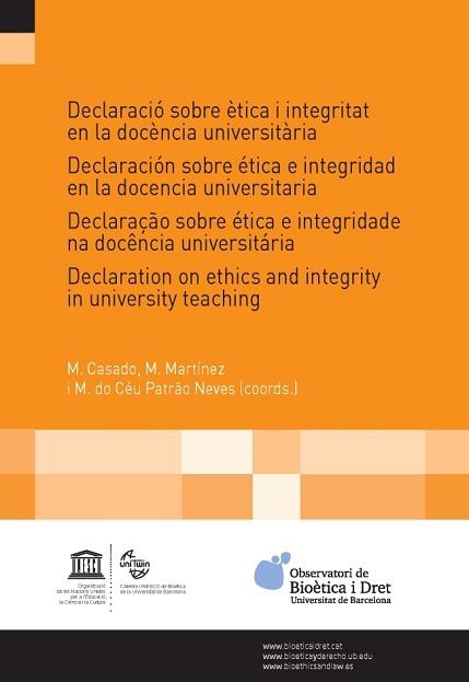 DECLARACIÓ SOBRE ÈTICA I INTEGRITAT EN LA DOCÈNCIA UNIVERSITÀRIA | 9788491680765