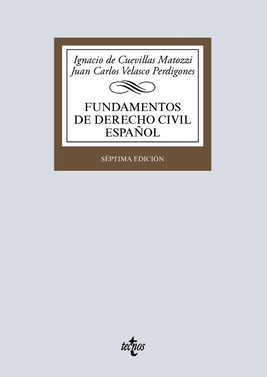 FUNDAMENTOS DE DERECHO CIVIL ESPAÑOL | 9788430992676 | CUEVILLAS MATOZZI, IGNACIO / VELASCO PERDIGONES, JUAN CARLOS