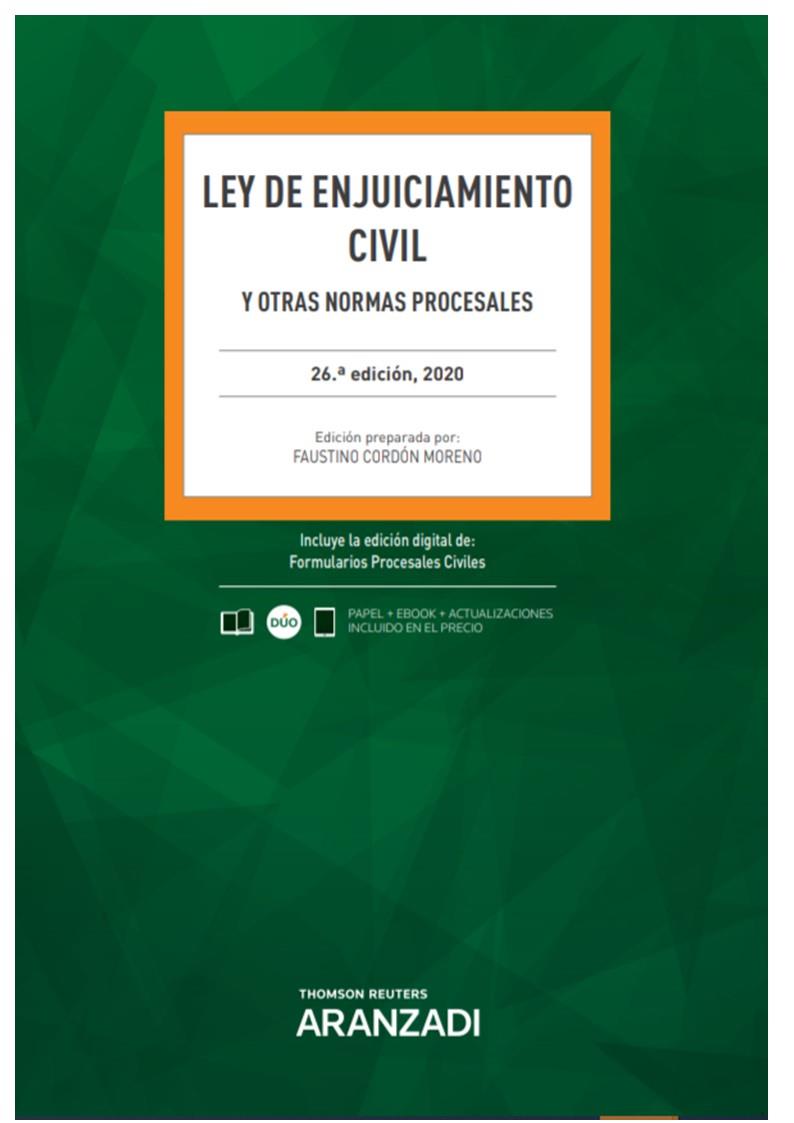 LEY DE ENJUICIAMIENTO CIVIL 26ª ED. 2020 | 9788413089072 | CORDÓN MORENO, FAUSTINO