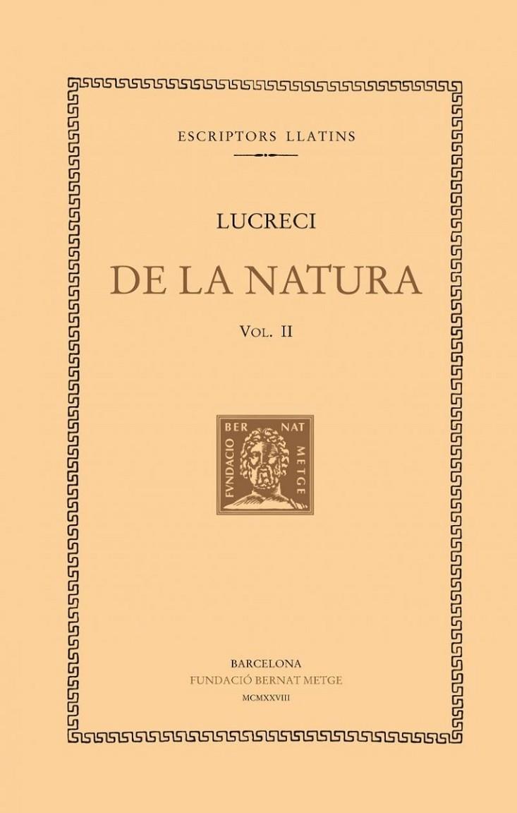 DE LA NATURA  II | 9788498591767 | LUCRECI