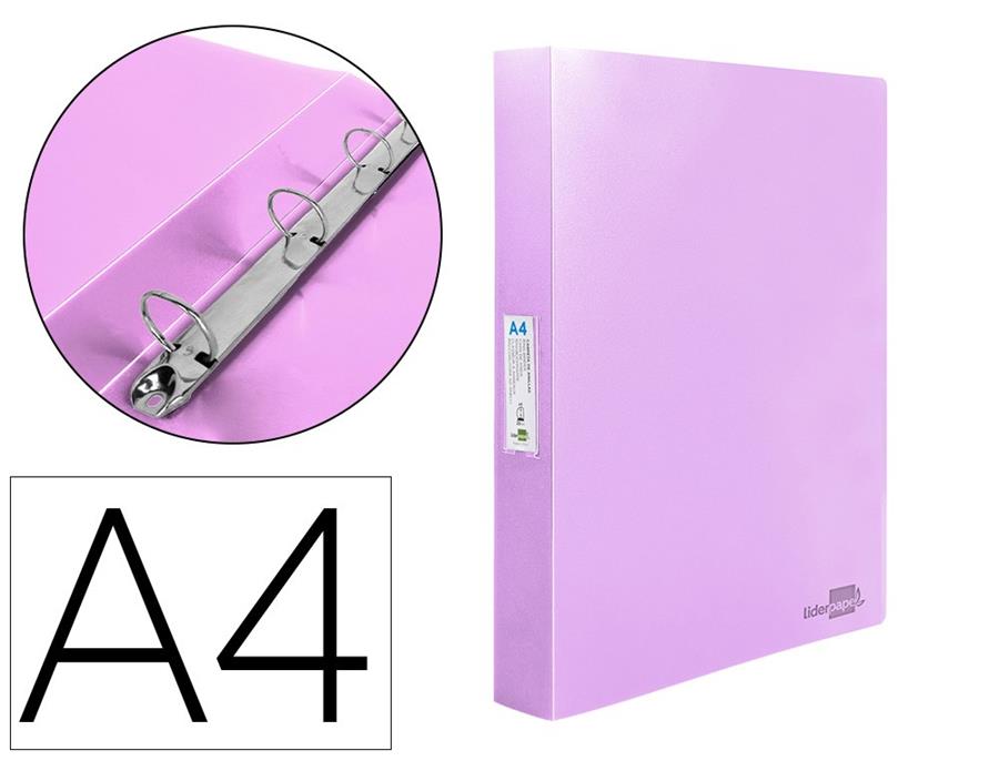 CARPETA 4 ANELLES 40MM DIN A4 PLASTIC LILA | 8423473016002