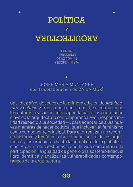 POLÍTICA Y ARQUITECTURA | 9788425232459 | MONTANER, JOSEP MARIA