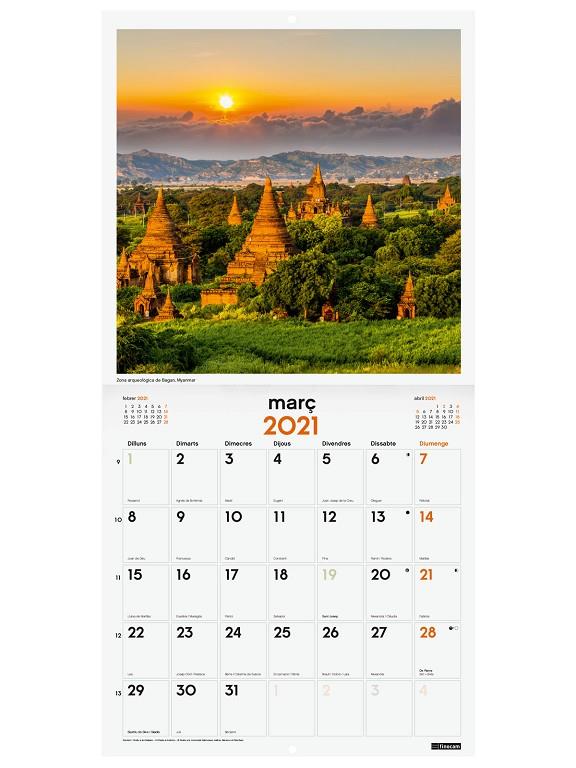 CALENDARI ANUAL PARET 30X30 2021 MERAV.MON CAT+ | 8422952304548