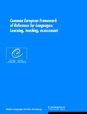 COMMON EUROPEAN FRAMEWORK OF REFERENCE FOR LANGUAGES | 9780521005319 | COUNCIL OF EUROPE