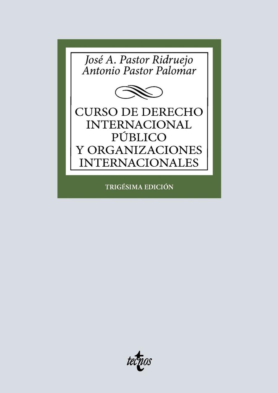 CURSO DE DERECHO INTERNACIONAL PUBLICO Y DE ORGANIZACIONES I | 9788430994588 | PASTOR RIDRUEJO, JOSÉ  ANTONIO/PASTOR PALOMAR, ANTONIO