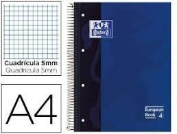 LLIBRETA OXFORD A4  4 TALDRES BLAU MARI | 8412771082987