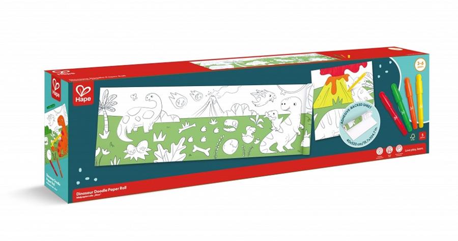 ROLLO PAPEL PARA GARABATOS DE DINOSAURIOS HAPE | 6943478053625