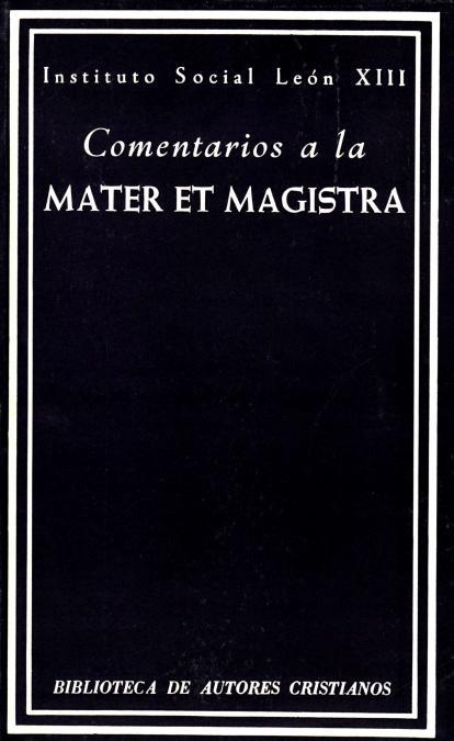 COMENTARIOS A LA MATER ET MAGISTRA | 9788422001546 | VARIOS AUTORES