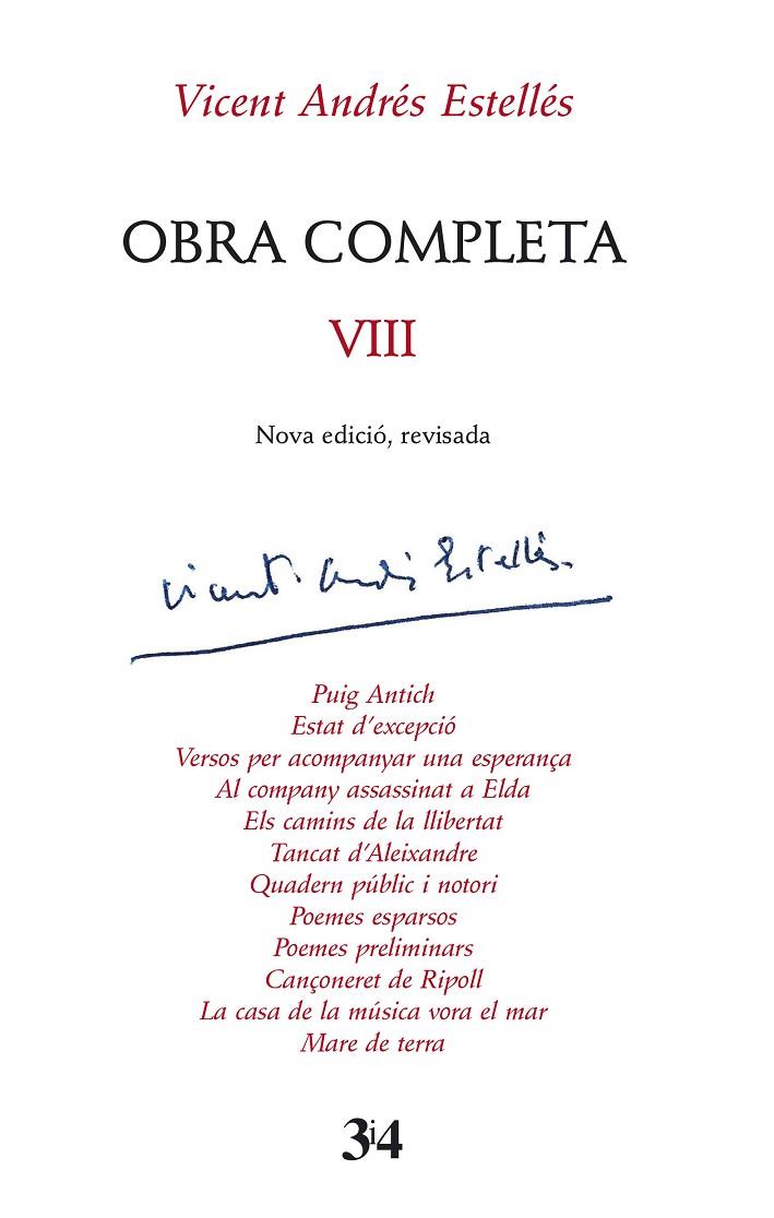 OBRA COMPLETA VIII - VICENT ANDRES ESTELLÉS - (NOVA EDICIÓ, REVISADA) | 9788417469429 | ANDRES ESTELLÉS, VICENT