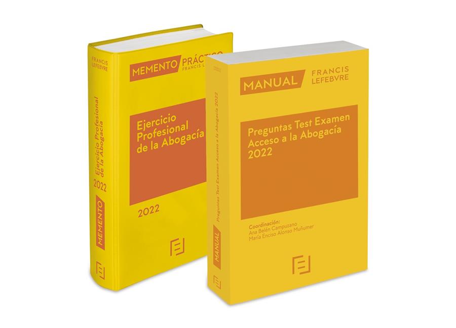 PACK MEMENTO EJERCICIO PROFESIONAL DE LA ABOGACÍA 2022 + MANUAL PREGUNTAS TEST EXAMEN ABOGACIA | 9788418647536 | LEFEBVRE-EL DERECHO