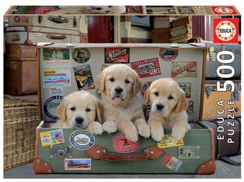 PUZLE CACHORROS EN EL EQUIPAJE 500 PECES | 8412668176454