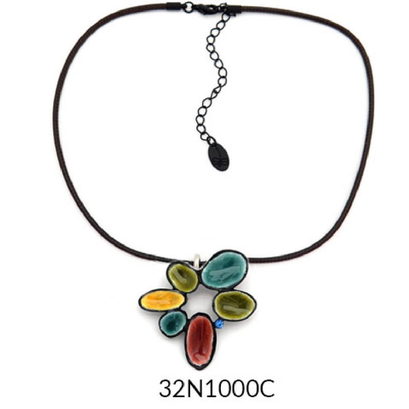 COLLAR BLACK MULTI 32 ESMALTAT FLOR | 32n1000c