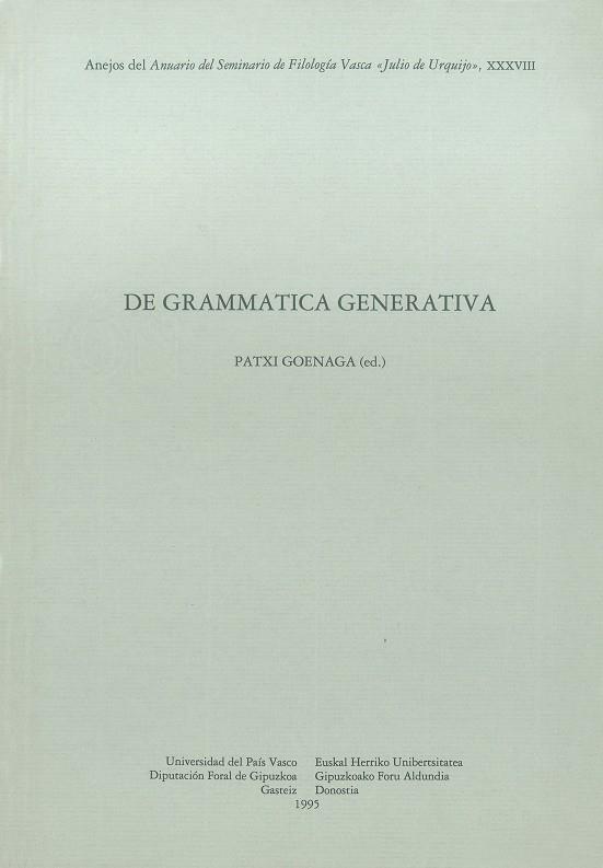 DE GRAMMATICA GENERATIVA | 9788479071806