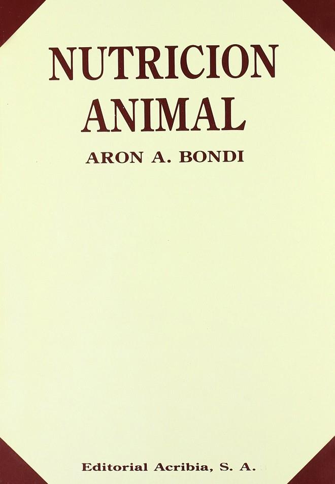 NUTRICIÓN ANIMAL | 9788420006628 | BONDI, A.