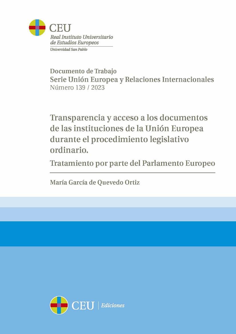 TRANSPARENCIA Y ACCESO A LOS DOCUMENTOS DE LAS INSTITUCIONES DE LA UNIÓN EUROPEA | 9788419976161 | GARCÍA DE QUEVEDO ORTIZ, MARÍA