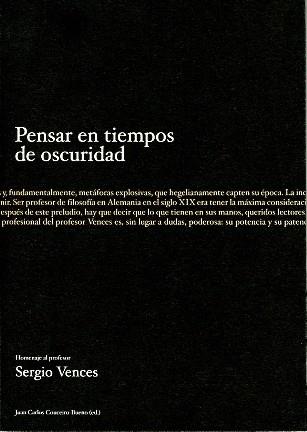 PENSAR EN TIEMPOS DE OSCURIDAD | 9788497492096