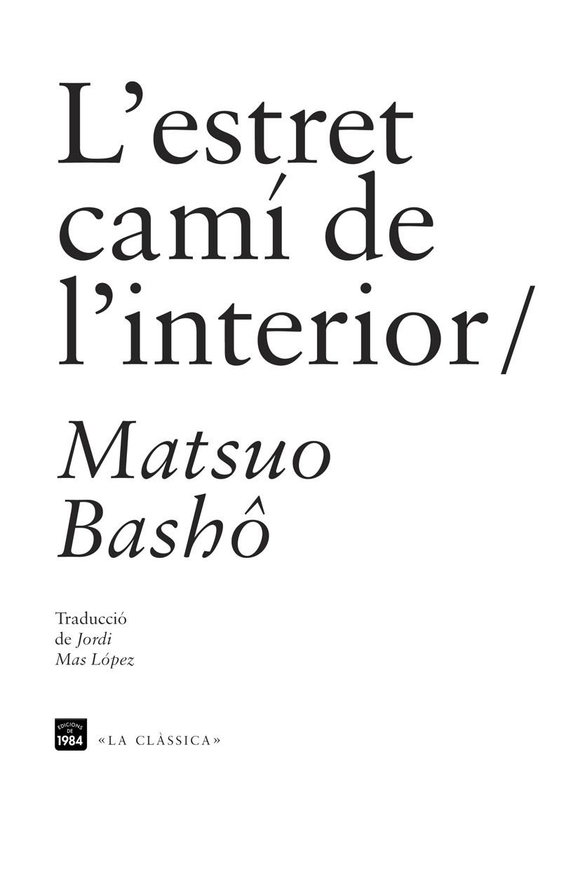 ESTRET CAMI DE L'INTERIOR | 9788492440955 | BASHO, MATSUO