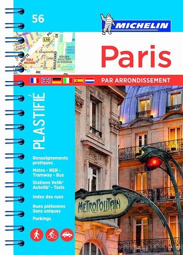 PARÍS PAR ARRONDISSEMENT : MAPA ESPIRAL 056 (PLASTIFICADO) | 9782067211407 | VARIOS AUTORES