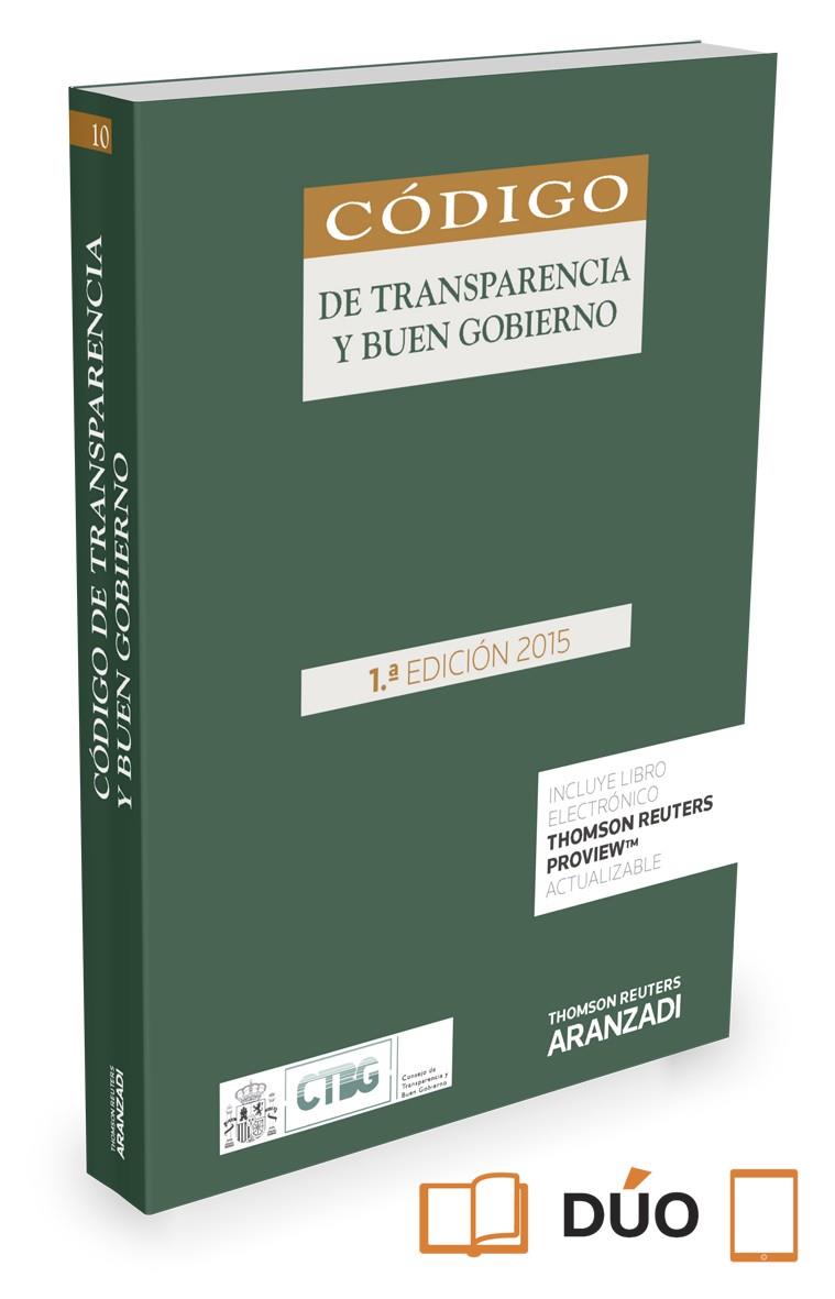 CÓDIGO DE TRANSPARENCIA Y BUEN GOBIERNO [ED. 2015] | 9788490986875 | ARANZADI, DEPARTAMENTO DE REDACCIÓN