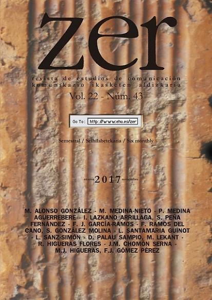 ZER VOL. 22 REVISTA DE ESTUDIOS DE COMUNICACIÓN NUM. 42 | 9771137110242 | GONZÁLEZ, M. ALONSO