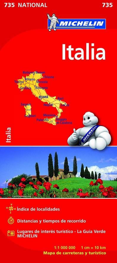 ITALIA : MAPA 735 | 9782067200173 | VARIOS AUTORES