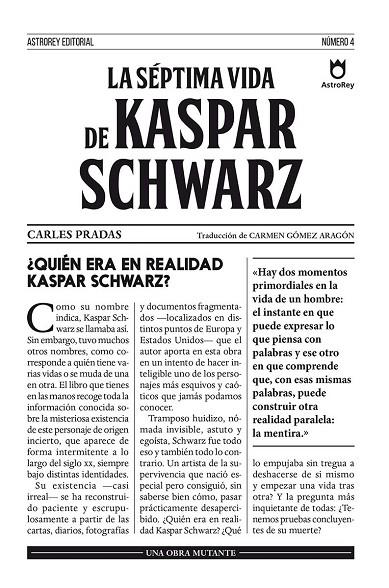 SÉPTIMA VIDA DE KASPAR SCHWARZ, LA | 9788494464133 | PRADAS, CARLES
