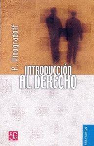 INTRODUCCIÓN AL DERECHO | 9789681601614 | VINOGRADOFF, PAUL