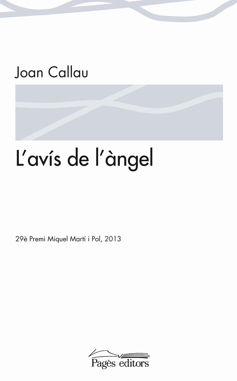 AVÍS DE L'ÀNGEL, L' | 9788499755038 | CALLAU FORTUNA, JOAN