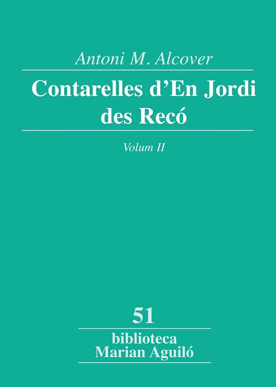 CONTARELLES D'EN JORDI DES RECÓ, VOL. 2 | 9788498835502 | ALCOVER I SUREDA, ANTONI MARIA