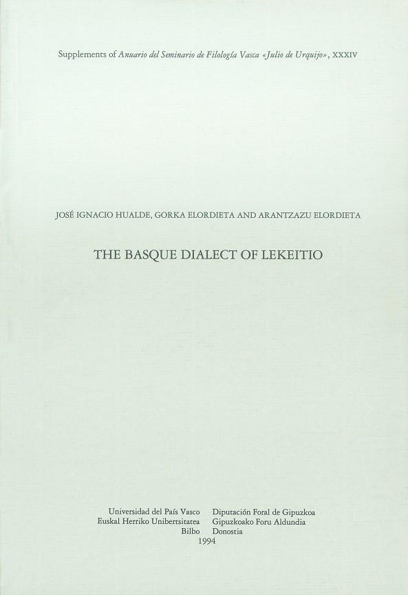 THE BASQUE DIALECT OF LEKEITIO | 9788479071578 | HUALDE, JOSÉ IGNACIO / ELORDIETA, GORKA / ELORDIETA, ARANTZAZU