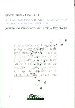 VOCALS MITJANES TONIQUES DEL CATALA | 9788496108264 | FERNÁNDEZ PLANAS / CARRERA-SABATÉ, JOSEFINA