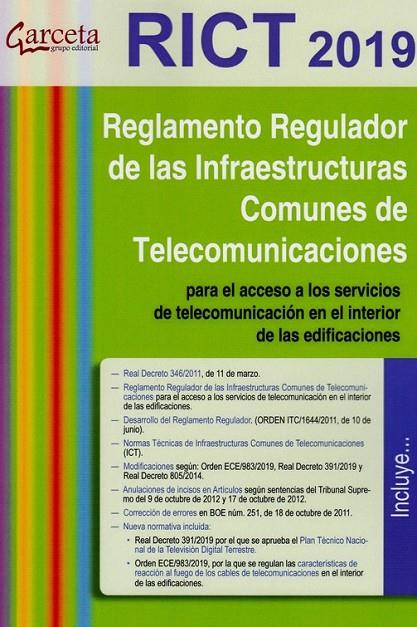 REGLAMENTO REGULADOR DE INFRAESTRUCTURAS COMUNES DE TELECOMUNICACIONES | 9788417289553 | MINISTERIO DE INDUSTRIA, TURISMO Y COMERCIO