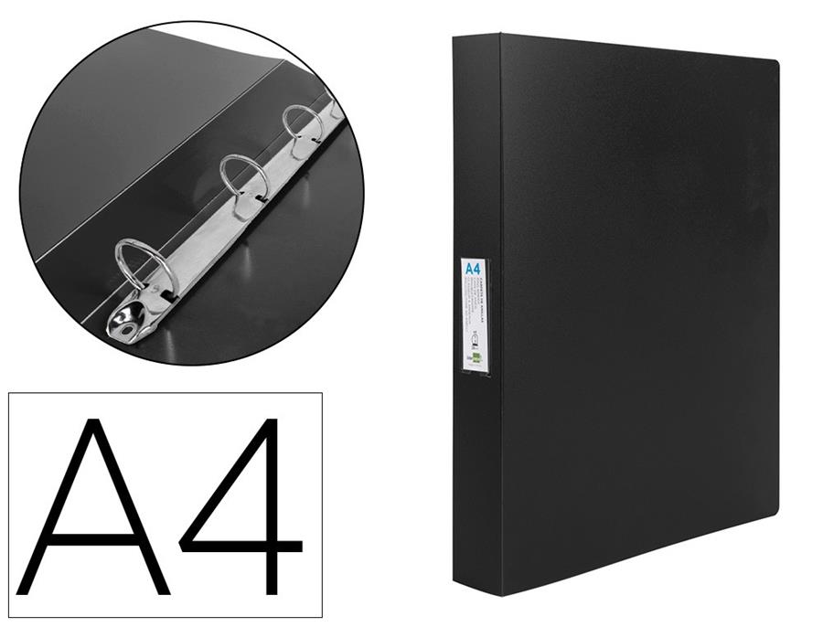 CARPETA 4 ANELLES 40 MM DIN A4 NEGRE | 8423473015937