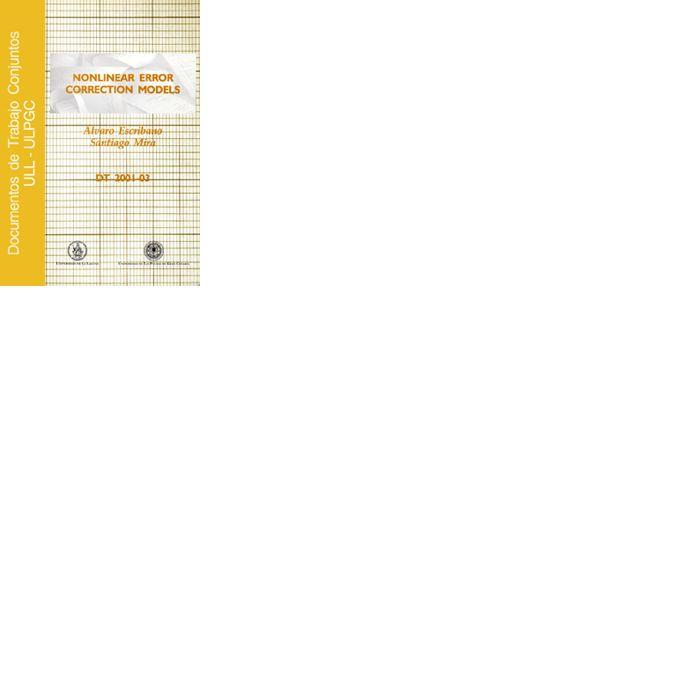 NONLINEAR ERROR CORRECTION MODELS | 9788495792792 | ESCRIBANO, ÁLVARO / MIRA, SANTIAGO
