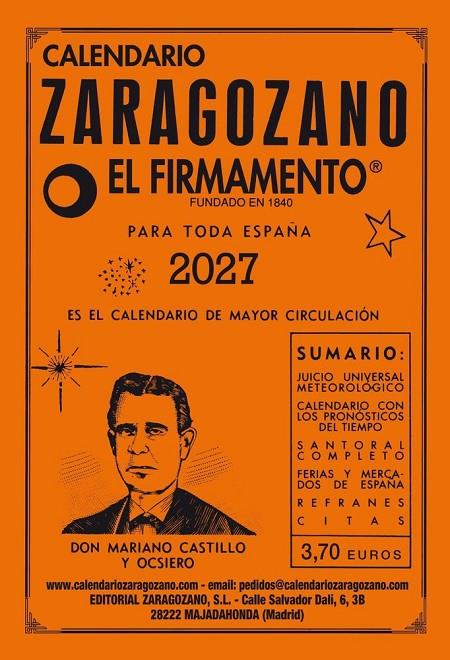 CALENDARIO ZARAGOZANO 2027 | 9791399059328 | CASTILLO Y OCSIERO, MARIANO
