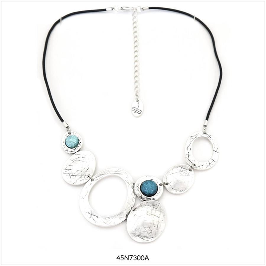 COLLAR MIRNA AROS PLATEJATS I TURQUESES | 45N7300A