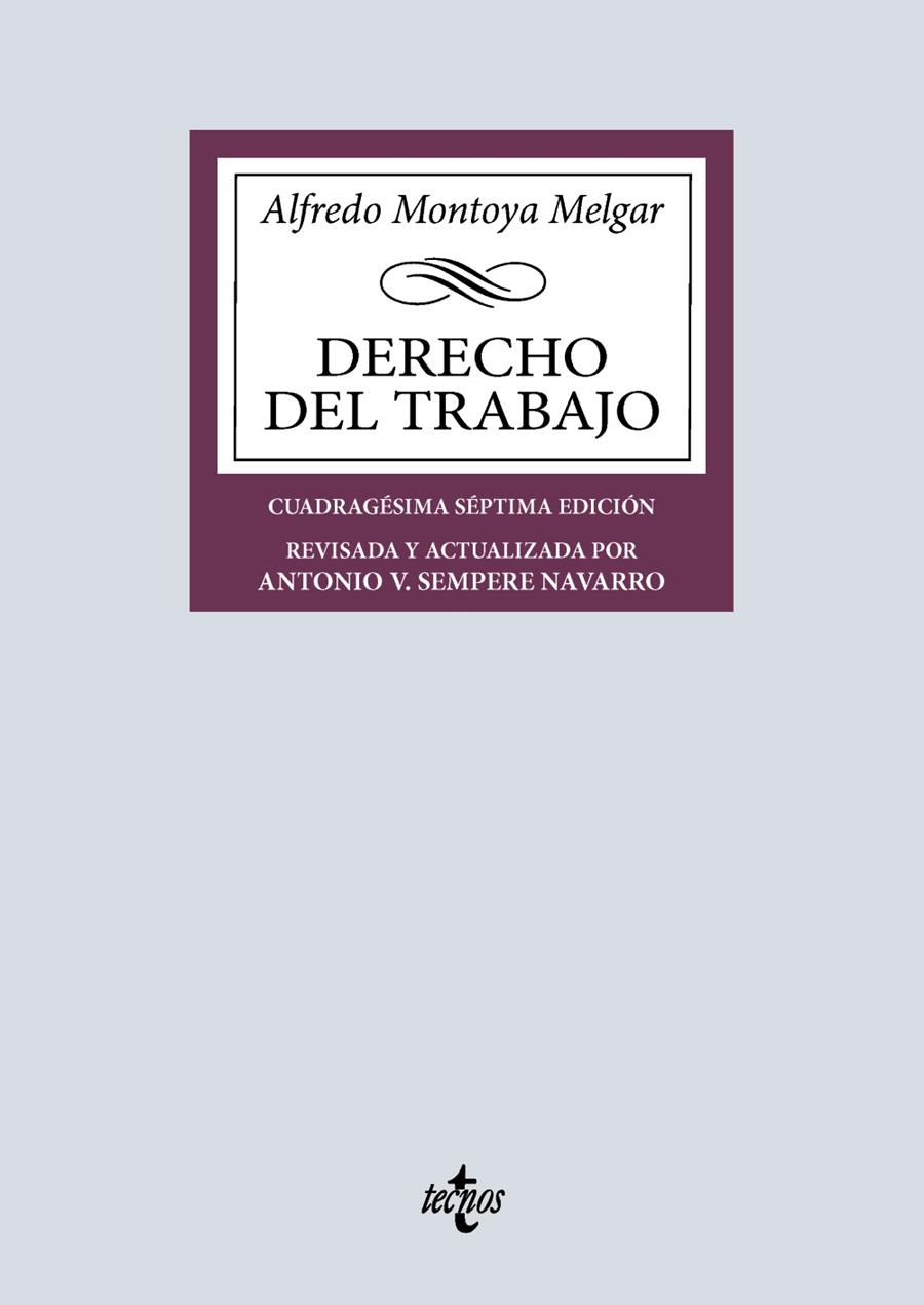 DERECHO DEL TRABAJO | 9788430994618 | MONTOYA MELGAR, ALFREDO