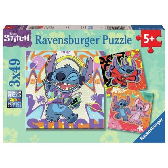 PUZZLE 3 X 49 PECES DISNEY STITCH | 4005555010708